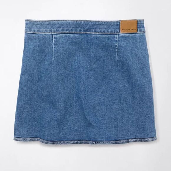 320 NWT AE Next Level High-Waisted Denim Skort Size 4 - Picture 2 of 11